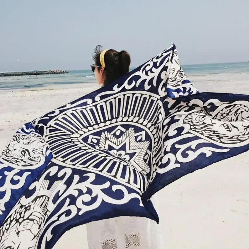 Oversized Boho Cotton Beach Blanket