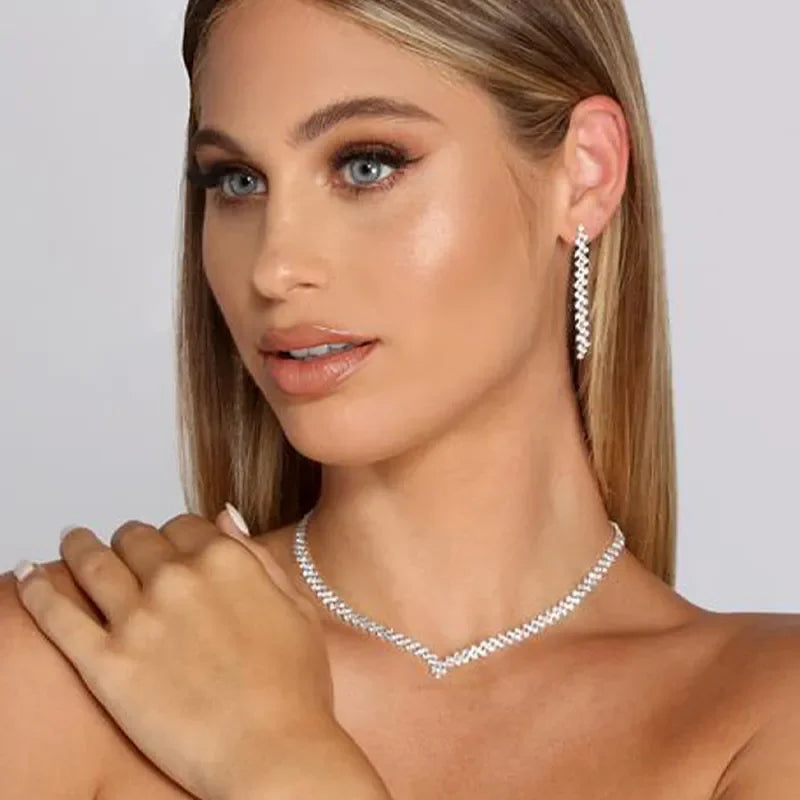 Fancy Wedding Necklace & Earrings Set