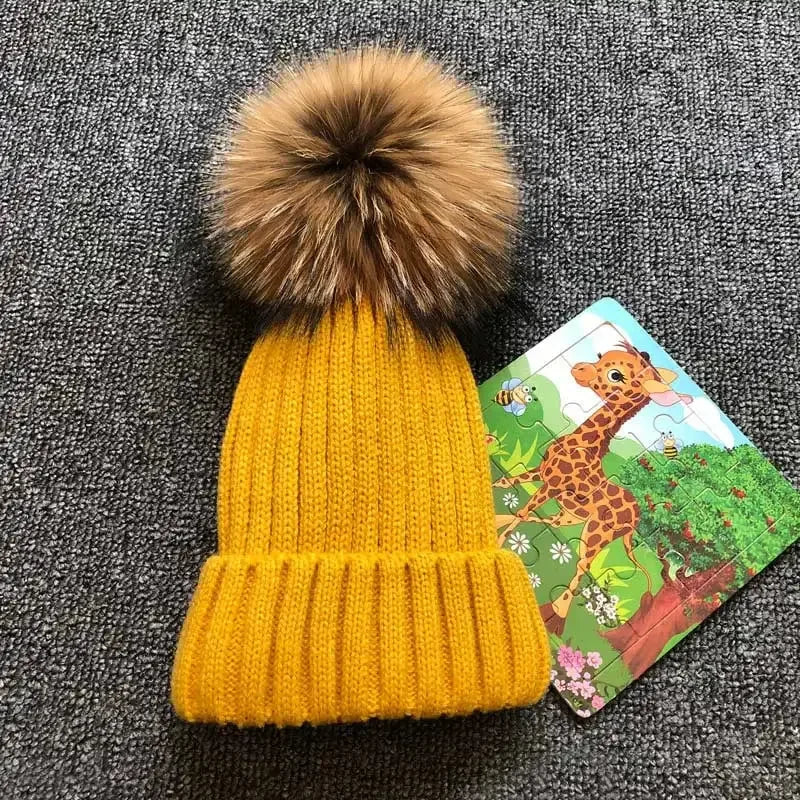 LUXKIDS Winter Classic Fur Pom Hat
