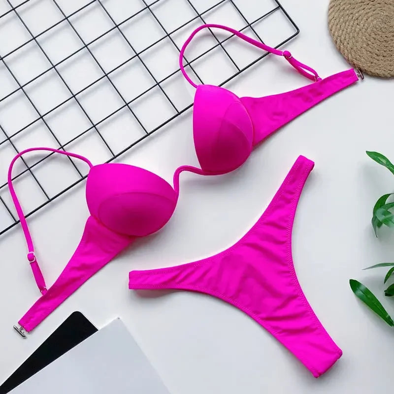 Stella Sexy V-bar Underwire Bra & Thong Bikini