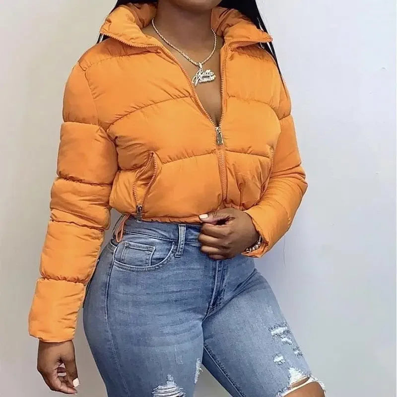 Essentials Down Filled Crop Puffer Jacket