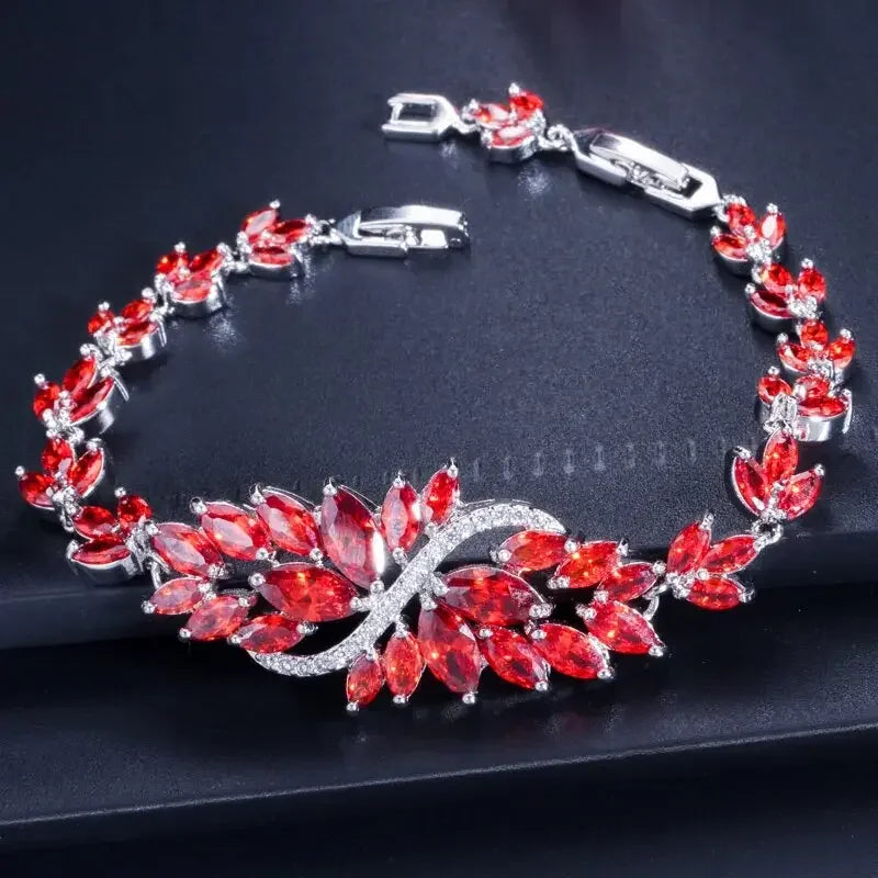 CWWZircons 6 Colors Choice Luxury Women Party Evening Jewelry Big Green Crystal Bridal Wedding Bracelet Bangle for Women CB194