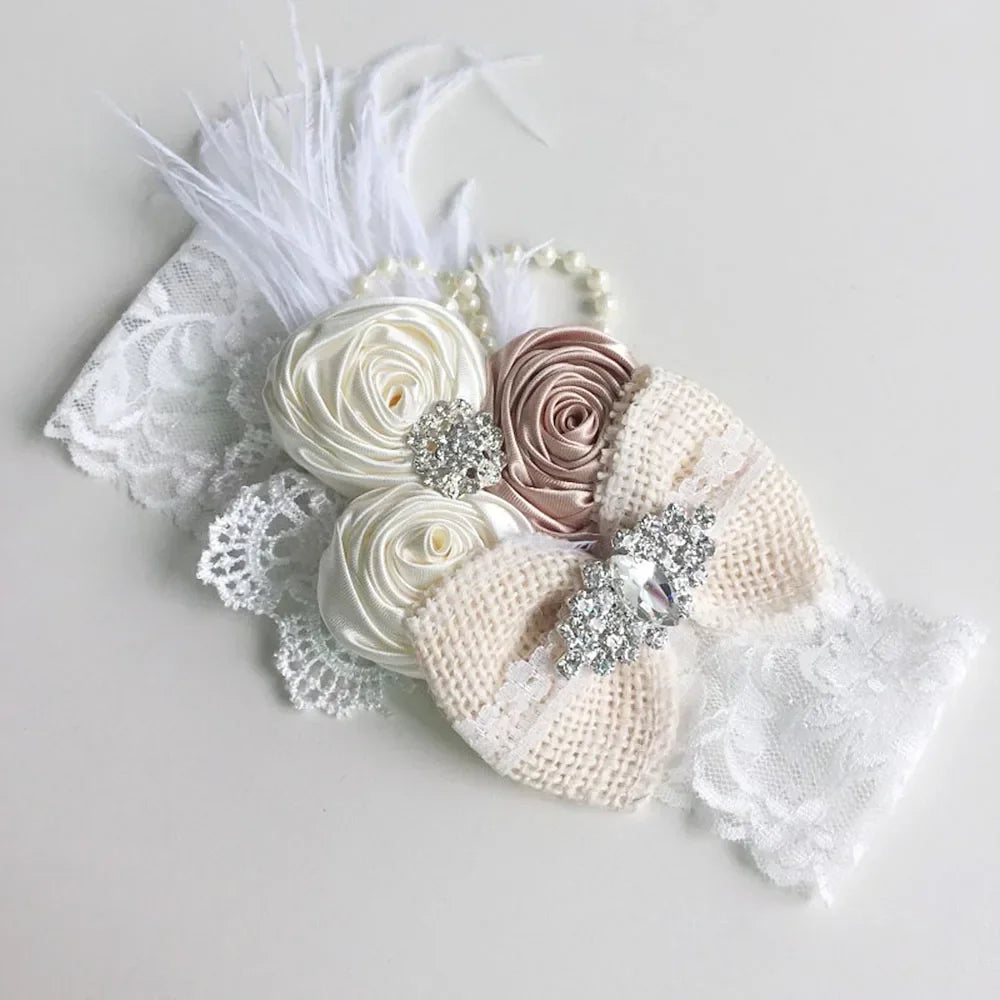 Vintage Flower Headband Baby Girls