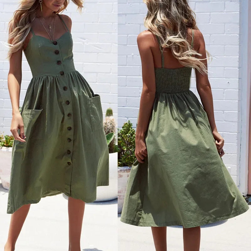 Cute Boho Button Down Sundress
