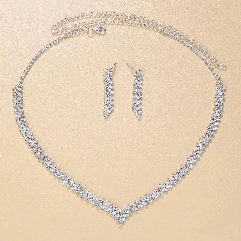 Fancy Wedding Necklace & Earrings Set