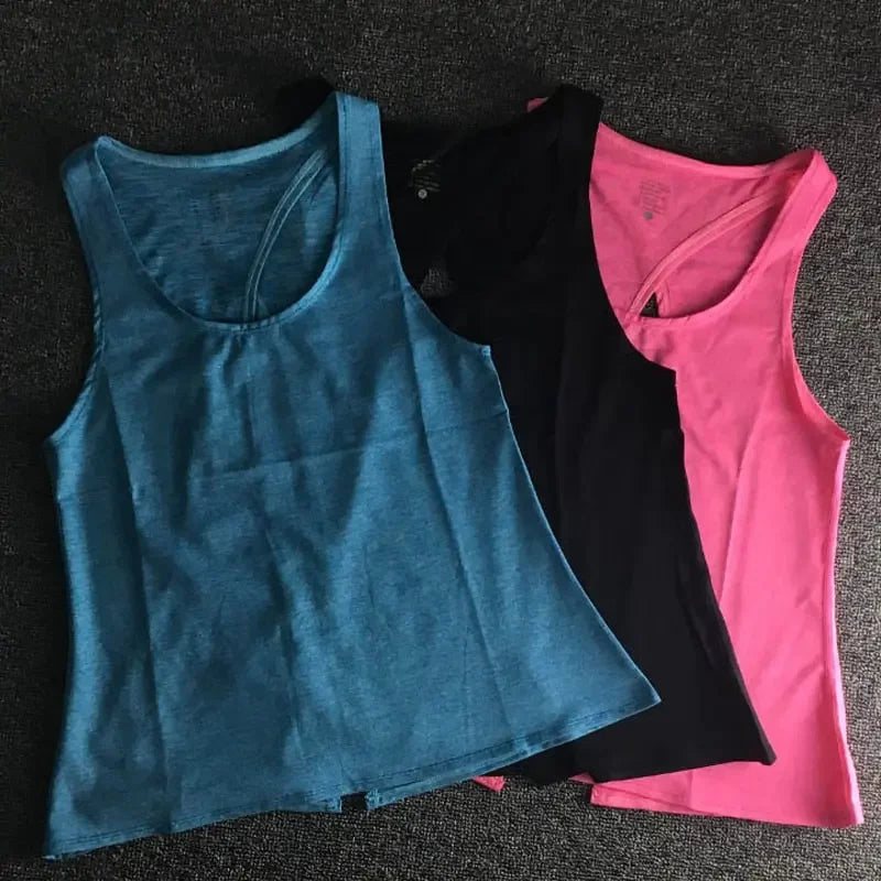 Women Yoga Tank Tops  Quick-dry  Exercise Women's Workout Gym Clothes  Sports T-Shirts  Fitness Top women Shirt sportswear