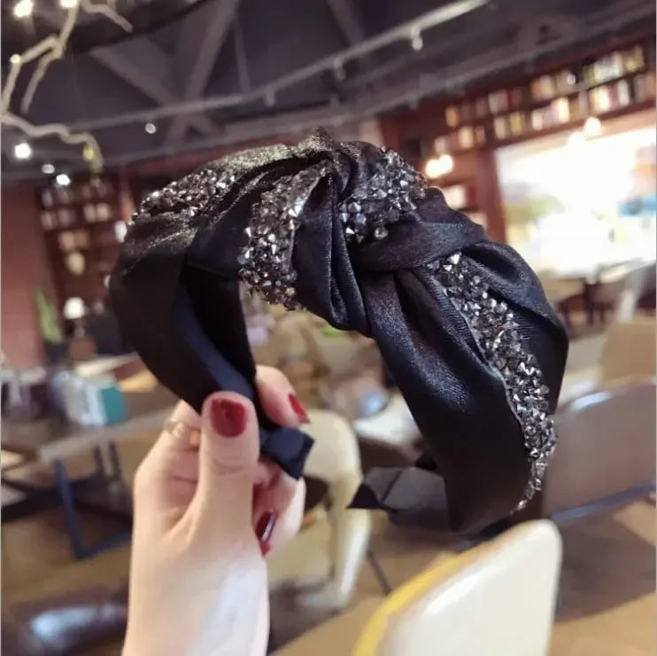 LUX Rhinestone Middle Knot Hairband