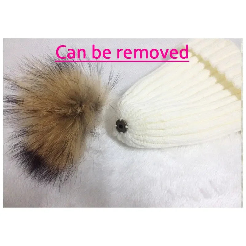 LUXKIDS Winter Classic Fur Pom Hat