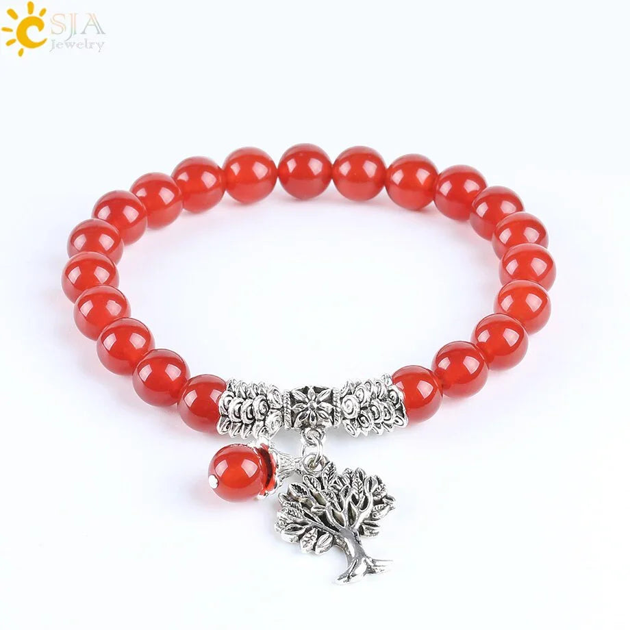 Red Onyx Gem Stone Bracelet