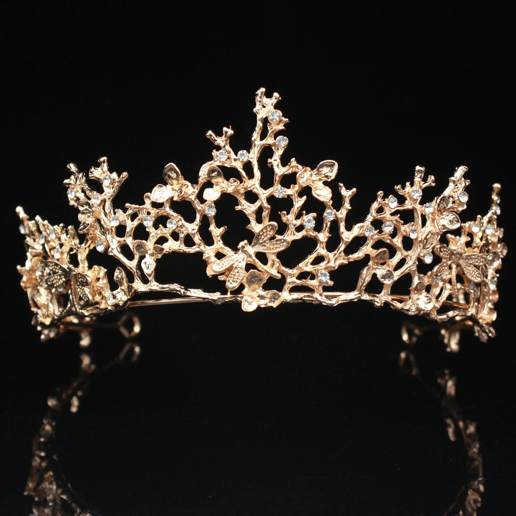 Vintage Baroque Bridal Wedding Tiaras and Crowns Women Bride Pageant Prom Hair Ornaments Wedding head Jewelry Accessories