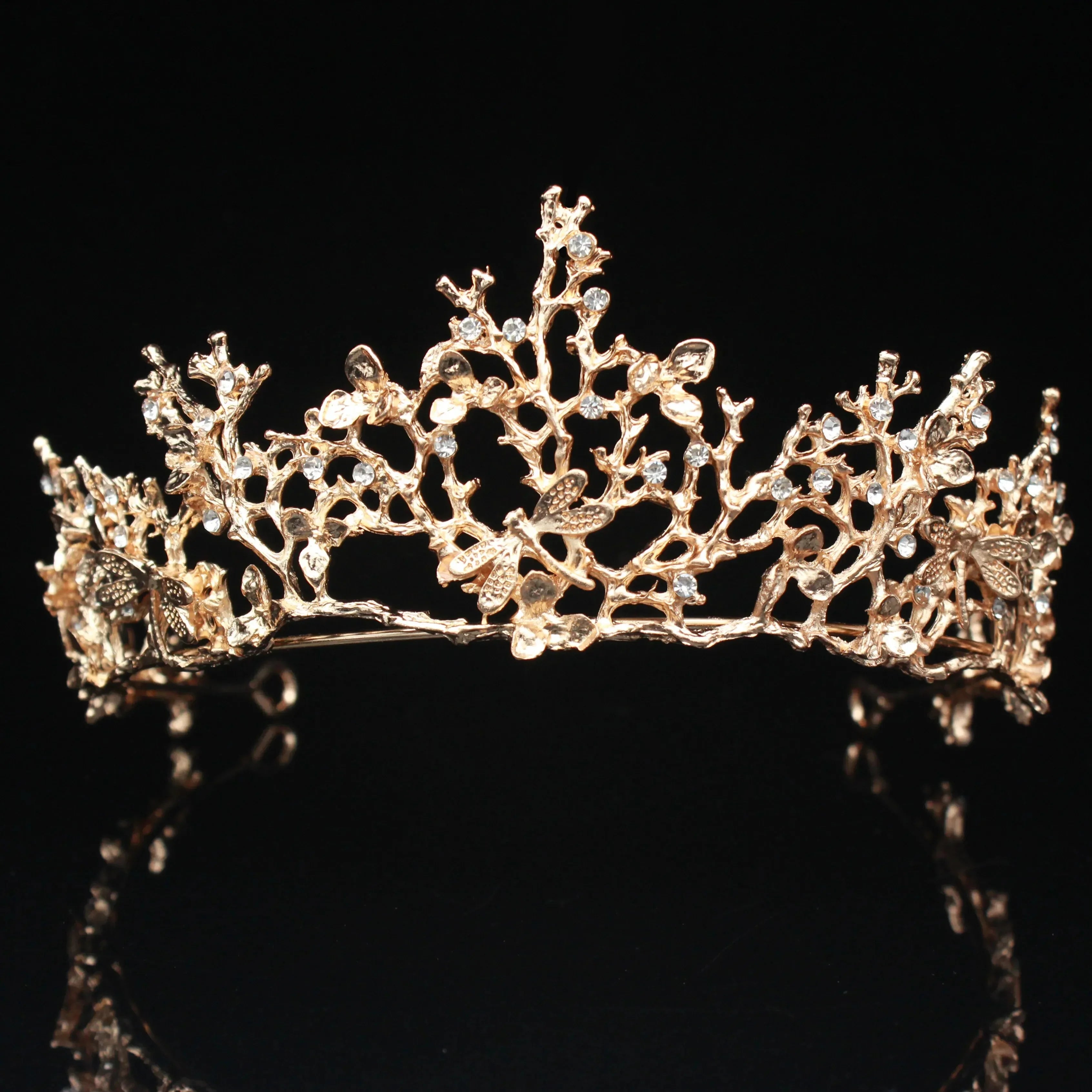 Vintage Baroque Bridal Wedding Tiaras and Crowns Women Bride Pageant Prom Hair Ornaments Wedding head Jewelry Accessories