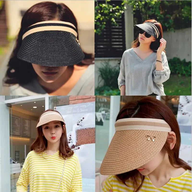 Handmade Adult & Child Matching Straw Visor Hats