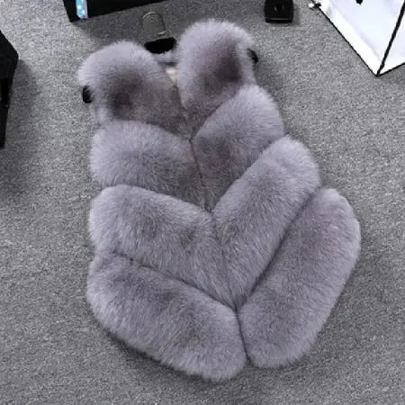 Luxury Faux Fox Fur Vest