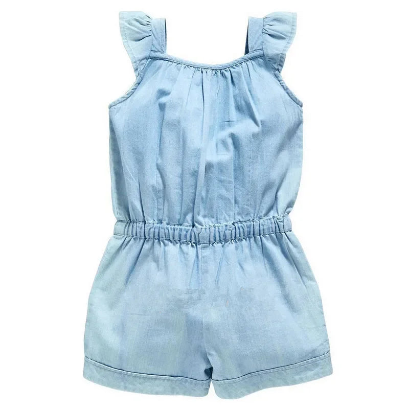 Summer Clothes Sets Toddler Girls Dresses Kids Overall Sleeveless Romper Jumpsuit Playsuit Dress Clothes Size 2-8Y