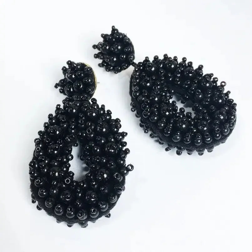 MANILAI Boho Fashion Beads Drop Earrings For Women Handmade Beaded Dangle Statement Earring Jewelry Gifts Wholesale