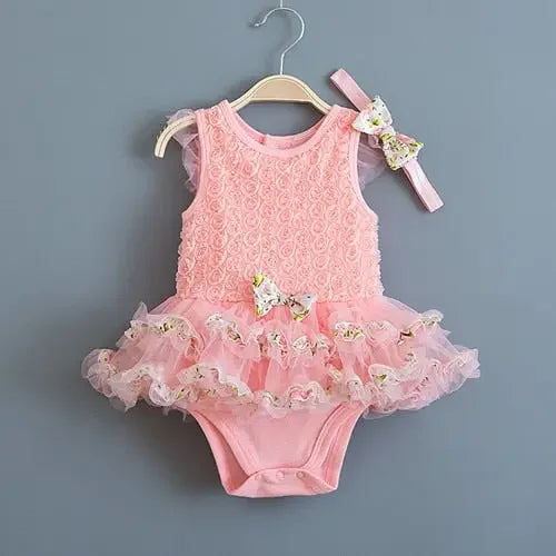 Rainbow Stripes Baby Girl Dress Summer Lace Kids Baptism Birthday Dress Princess Girls Clothing Infant Dresses Vestido