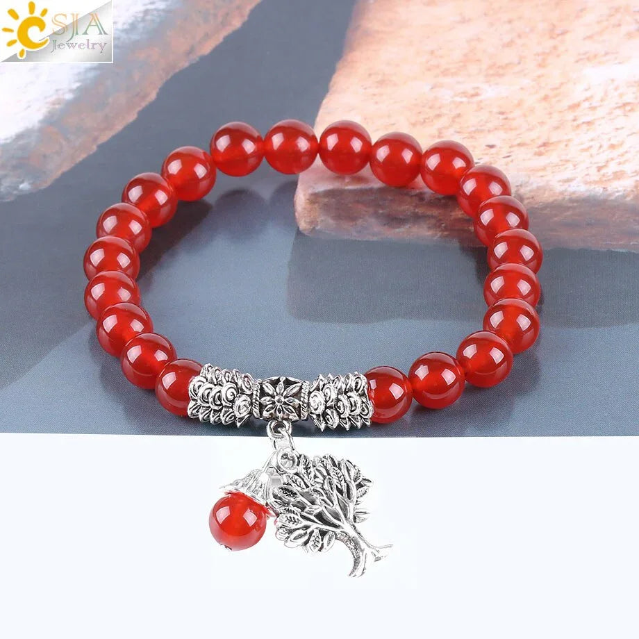 Red Onyx Gem Stone Bracelet