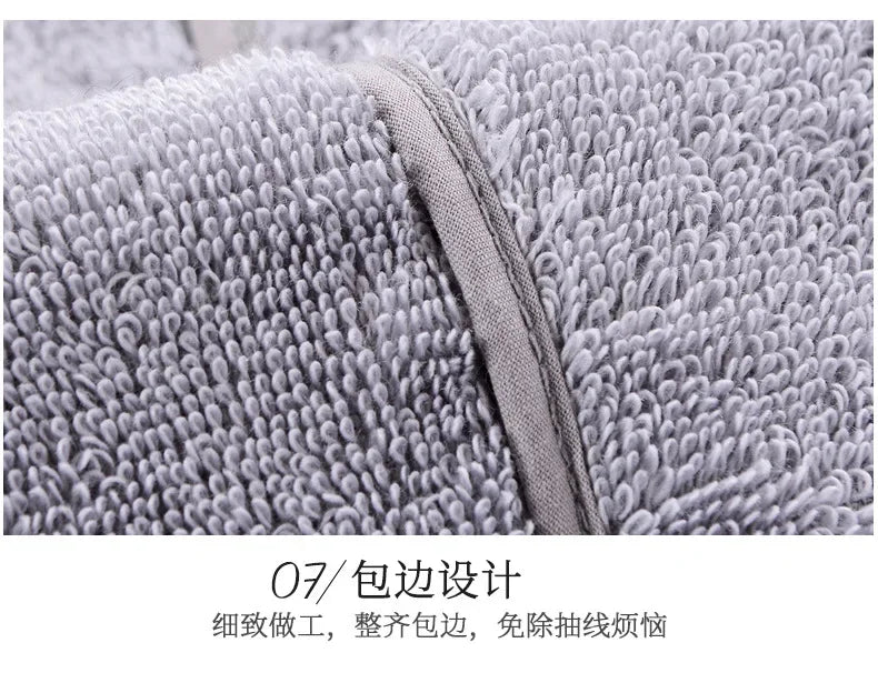Terry Hooded Embroidery Cotton Bathrobe
