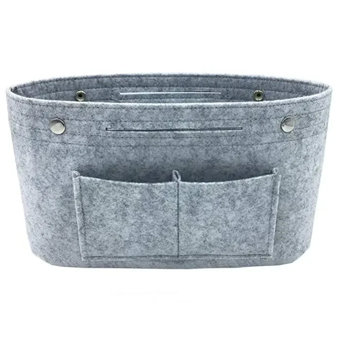 Makeup Storage Organizer,Felt Cloth Insert Cosmetic Bag Multi-pockets Fits in Handbag Cosmetic Toiletry Bag for Travel Organizer
