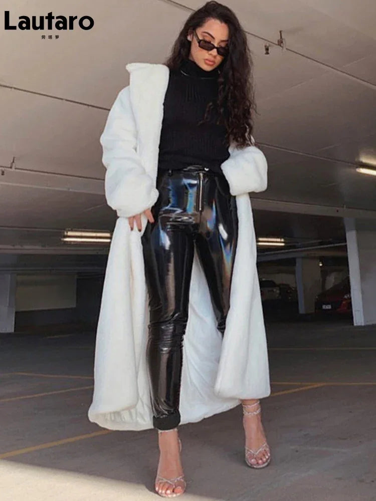 Fluffy Winter Oversized Faux Fur Coat with Hood