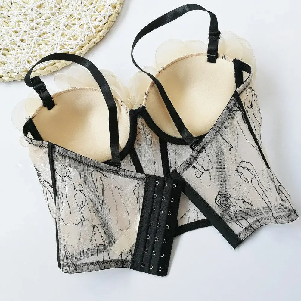 Corset Flower Streetwear Crop Top