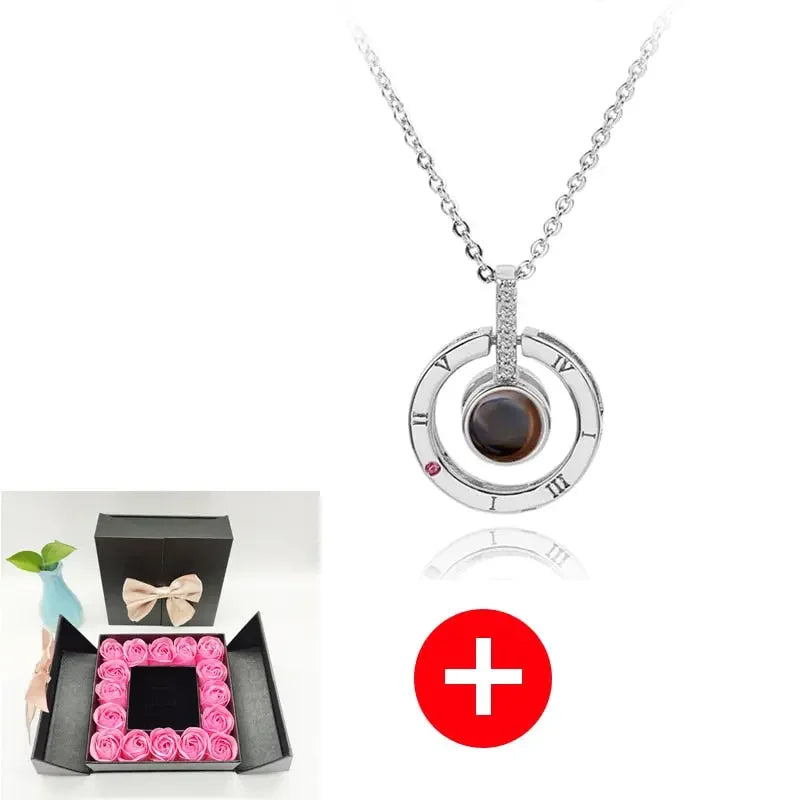 Valentines Artificial Rose & Jewelry Gift Box