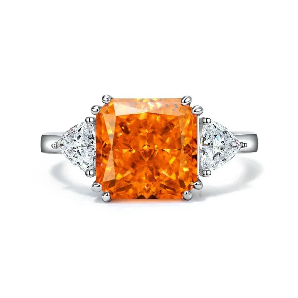 925 Sterling Silver 5CT G Color Lab Sapphire Gemstone Wedding Engagement Cocktail Ring
