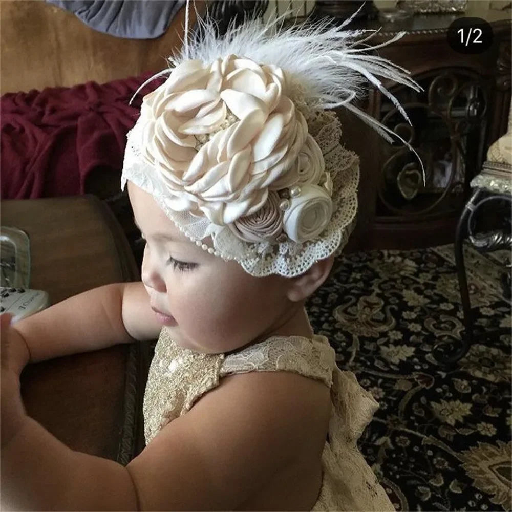 Vintage Flower Headband Baby Girls