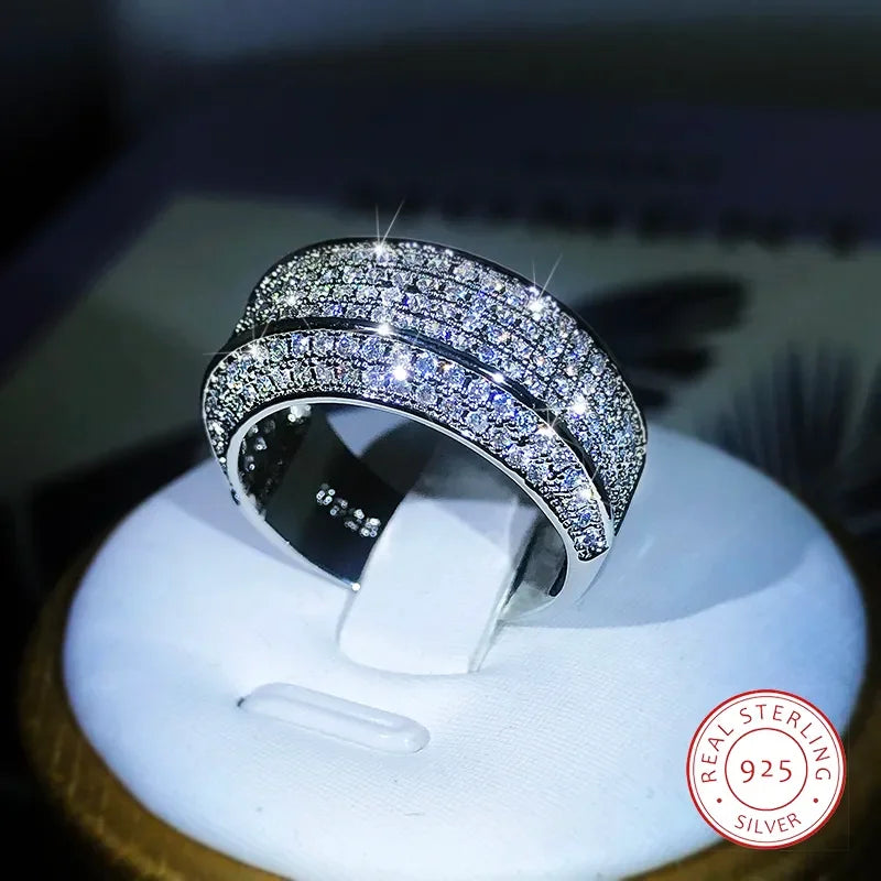 LUX White Zircon 925 Sterling Silver Ring