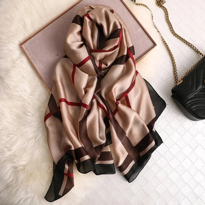 Luxury brand hijab summer women scarves soft long print silk scarves lady shawl and wrap 2022 pashmina bandana beach stoles