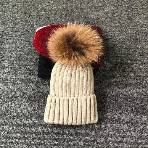 LUXKIDS Winter Classic Fur Pom Hat