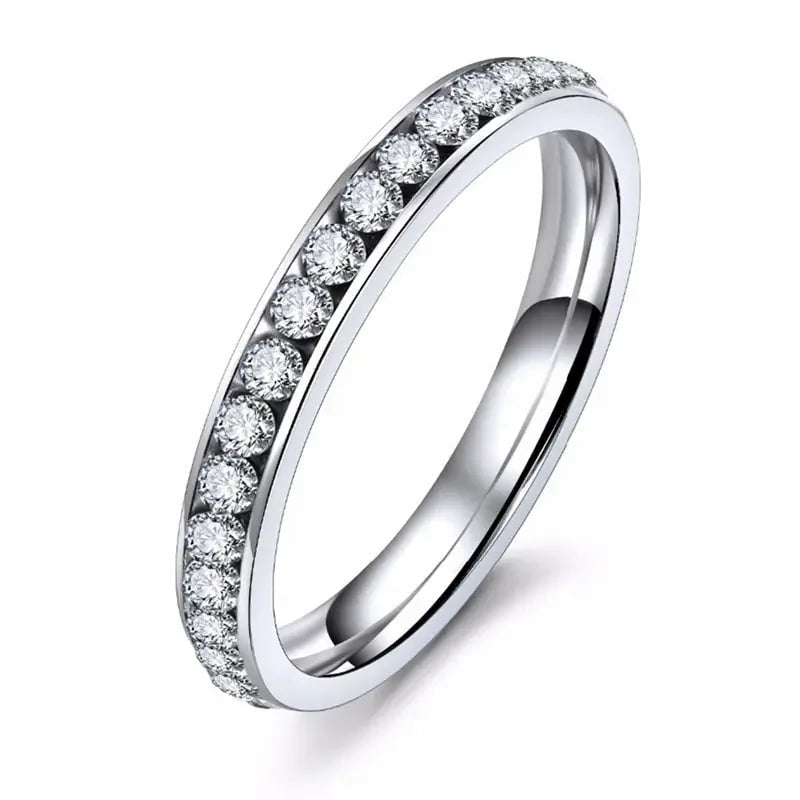 Fashion Crystal Heart Shaped Wedding Rings Women's Zircon Engagement Rings Glamour Jewelry