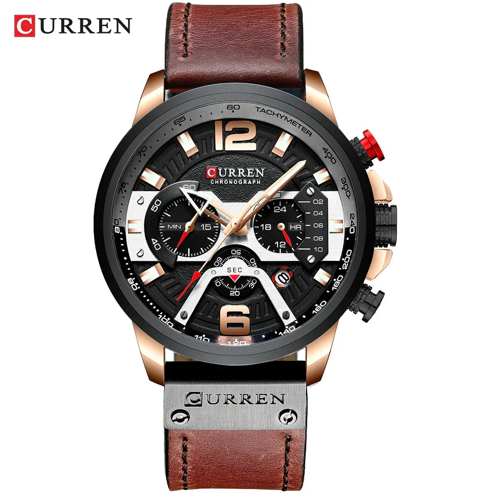 Luxury Men’s Leather Wrist Watch