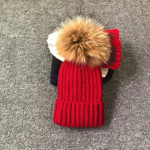 LUXKIDS Winter Classic Fur Pom Hat