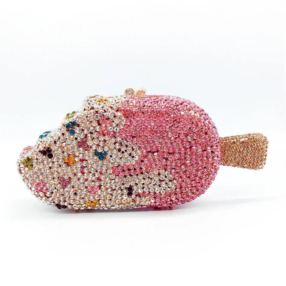 Bling Ice Cream Shaped Evening Clutch