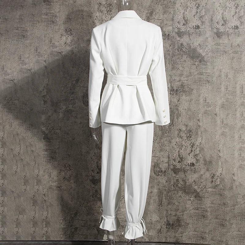 Women’s High Waist Belted Career Set