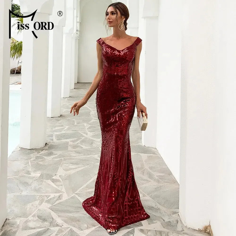 Naples Sequin Bodycon Maxi Gown