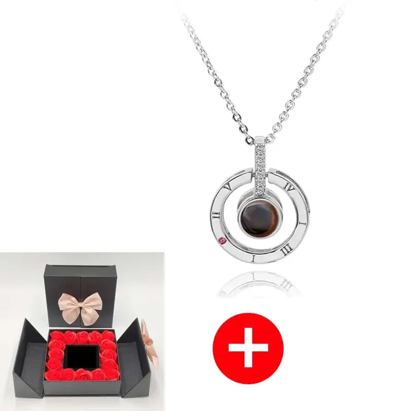 Valentines Artificial Rose & Jewelry Gift Box