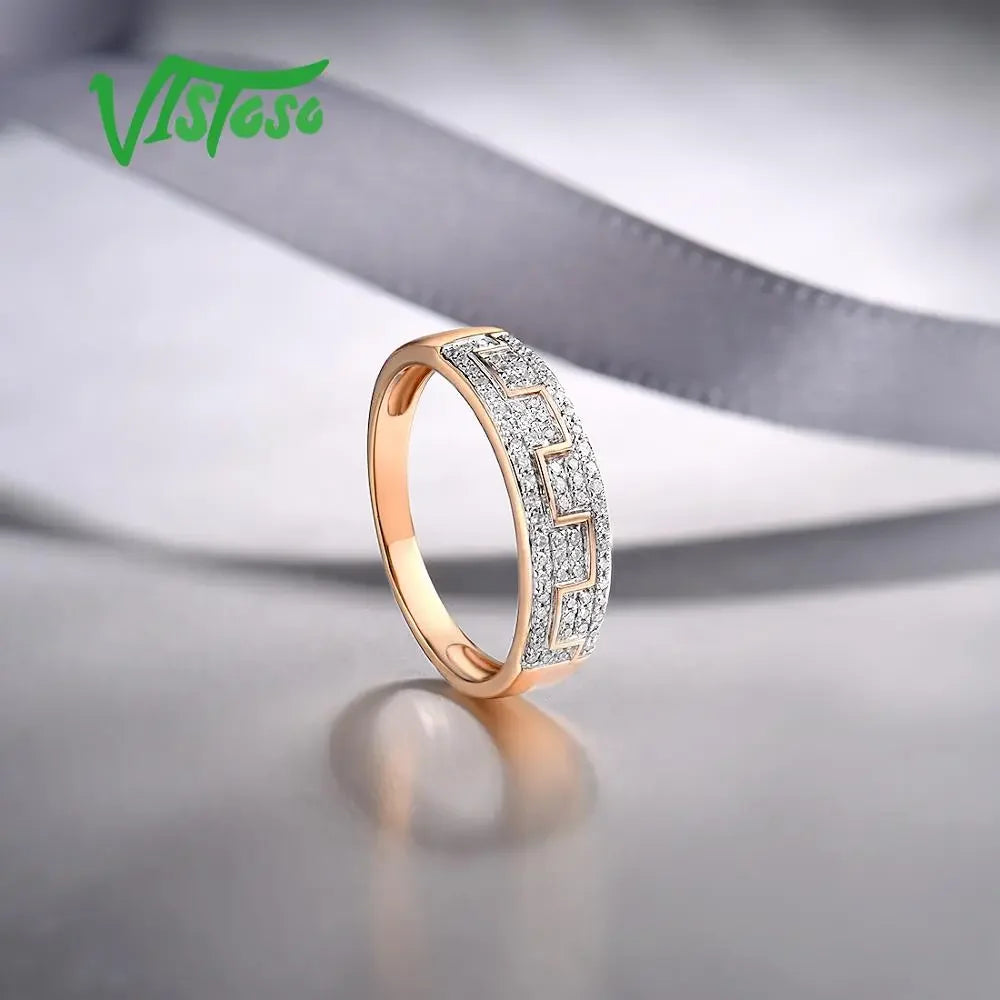 LUX 14K 585 Rose Gold Bling Ring