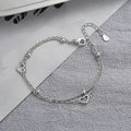 Romance 925 Sterling Silver Double Love Bracelet