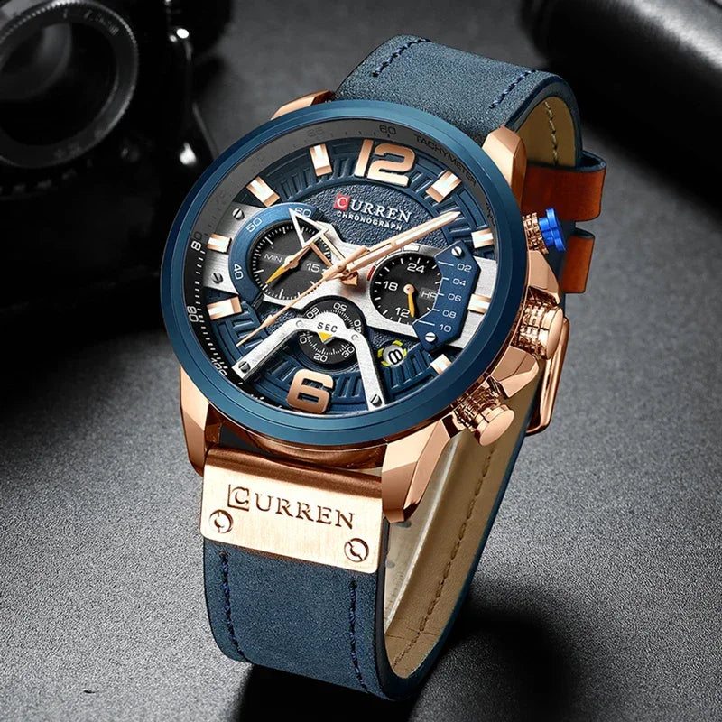 Luxury Men’s Leather Wrist Watch
