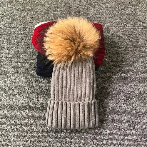 LUXKIDS Winter Classic Fur Pom Hat