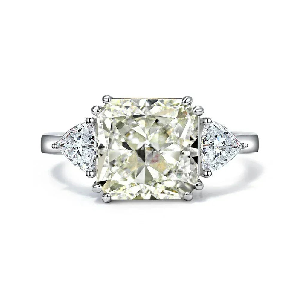 925 Sterling Silver 5CT G Color Lab Sapphire Gemstone Wedding Engagement Cocktail Ring