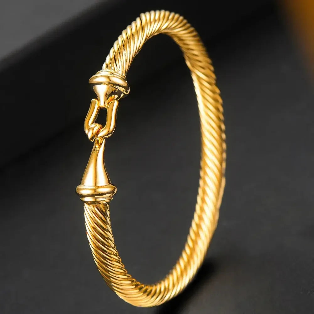 Missvikki Original design Stackable Bangle For Women Bridal Wedding Cubic Zircon OPen Bangle Dubai Bracelet Party Jewelry