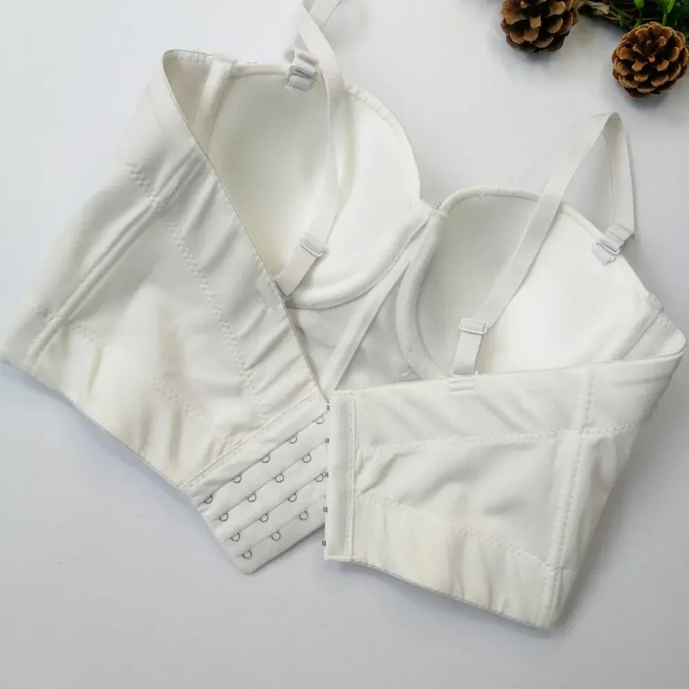 Irene Tinnie Sexy Rhinestone Bustier Corset Push Up Night Club Bralette Women's New Fashion Bra Cropped Top Plus Size Vest
