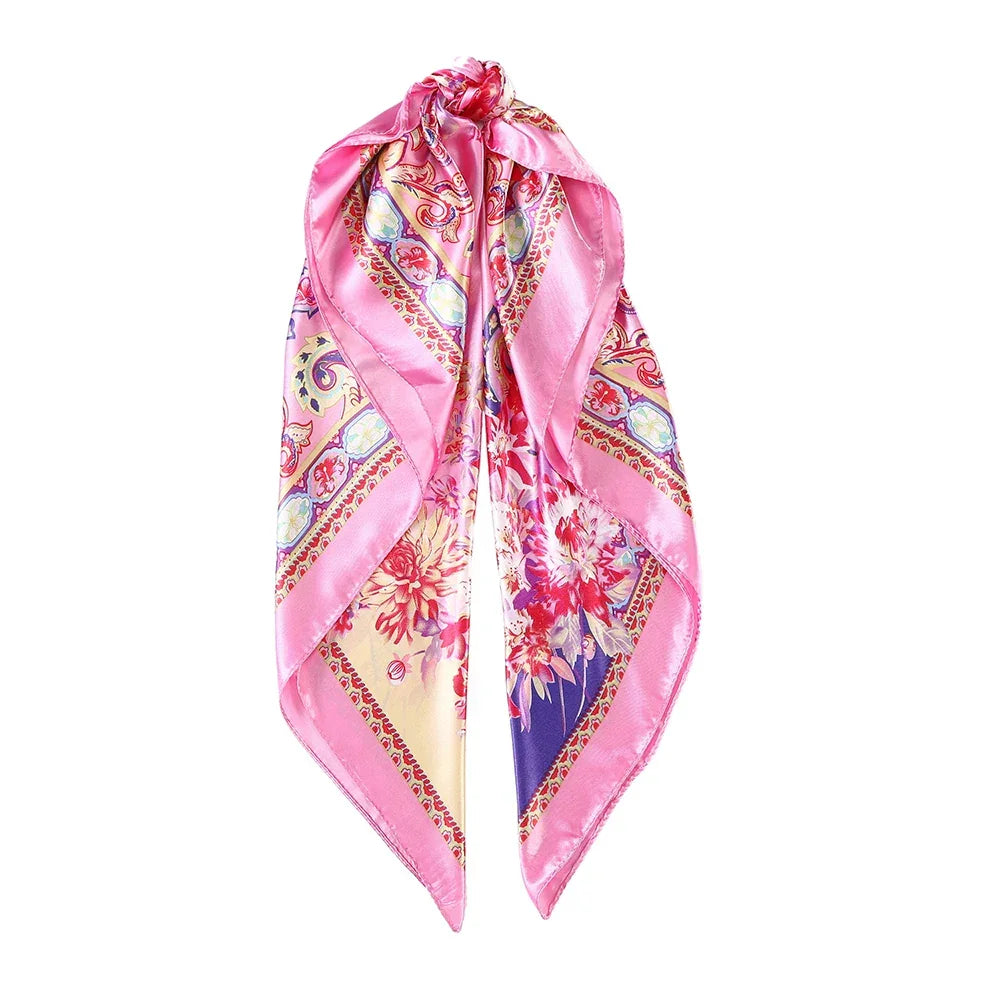 AWAYTR Fashion Head Scarf Leopard Print Satin  Hair Bands for Girls Women Headband Scarfs Body Glitter Turban Bandanas Headwear