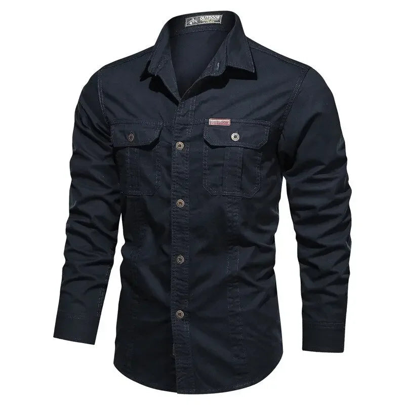 New Men's Casual Shirt 5XL 6XL Male Overshirt 2020 Military Cotton Shirts Men Brand Clothing Leisure Shirt Blouse AF1388