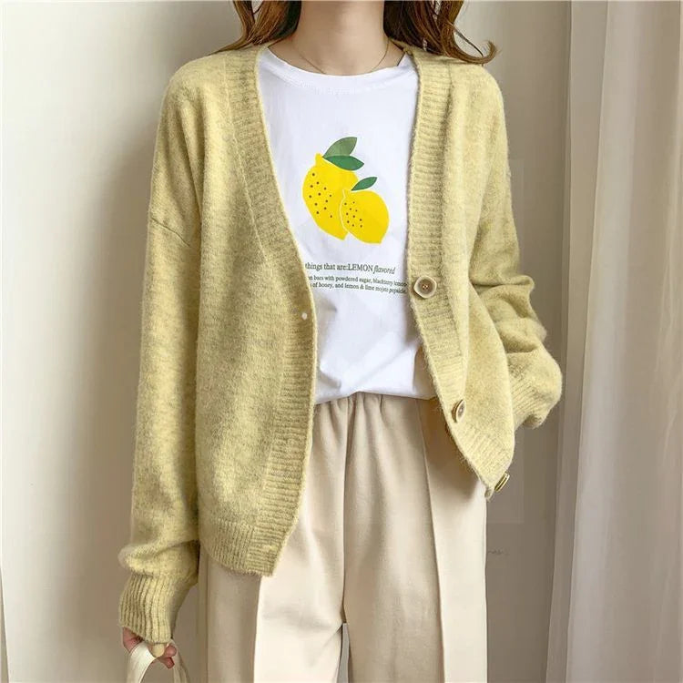 H.SA Women Sweater Cardigans Spring Solid Cashmere Sweater Coat Chic Korean style Casual Cardigans Roupa Jacket sueters mujer