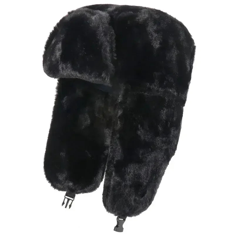 CAMOLAND Women Winter Hats Warm Faux Fur Bomber Hat For Men Soviet Army Military Badge Caps Male Thermal Earflap Cap Russia Hat