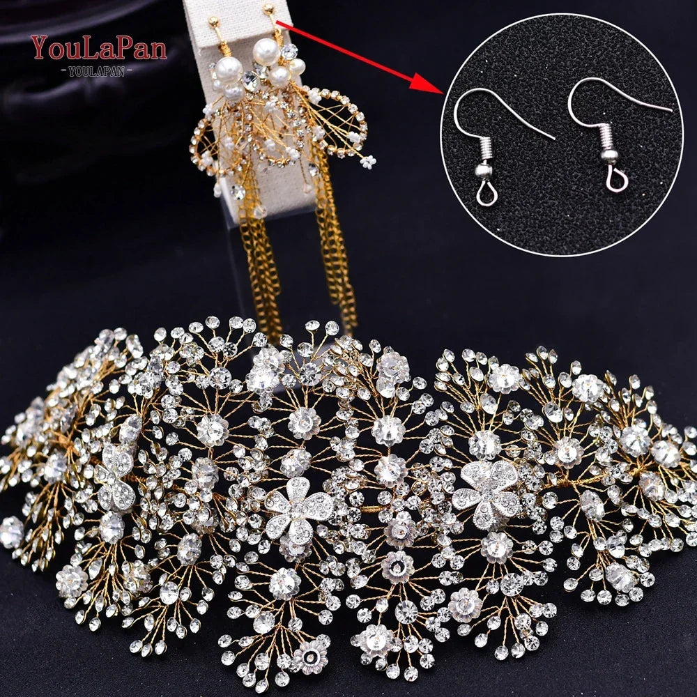 TOPQUEEN Wedding Headband Hair Jewelry Luxury Bride Headdress Hair Accessories Rhinestone Wedding Head Piece Woman Tiara HP240